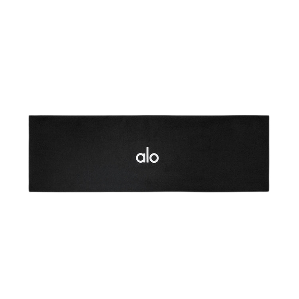 NWT ALO Yoga Performance Conquer Stretch Headband Black with Logo